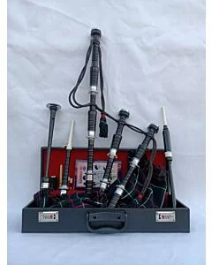 Mackenzie Tartan Black Finish Bagpipe Set
