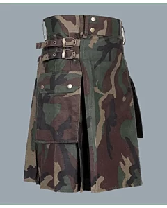 Woodland Camo Kilt For Active Men
