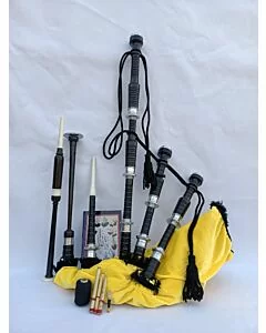 Yellow Velvet Highland Bagpipe Set