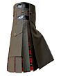 Olive Green Fabric Tartan Utility Kilt