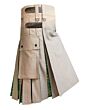Khaki Hybrid Irish National Tartan Utility Kilt