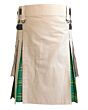 Khaki Hybrid Irish National Tartan Utility Kilt