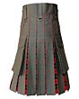Olive Green Fabric Tartan Utility Kilt