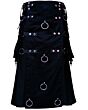 Black Long Fashion Utility Kilt