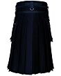 Black Long Fashion Utility Kilt