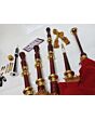 Highland New Red Velvet Gold Plated Bagpipe Set