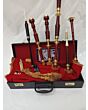 Highland New Red Velvet Gold Plated Bagpipe Set