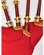 Highland New Red Velvet Gold Plated Bagpipe Set