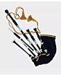 Scottish Highland Traditional Black Finish With White Mounts Bagpipe SetÂ