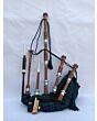 Black Watch Tartan Natural Finish Bagpipe Set
