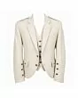 Scottish Wedding Groom Oatmeal Beige & Cream Argyle Jacket