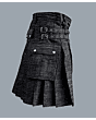 Buy Men Black Denim Kilt