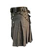 Denim Kilt With Leather Strap