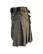 Denim Kilt With Leather Strap