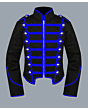Mens Blue Black Military Marching Band Drummer Jacket