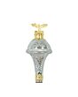 Chrome Head With Gold Eagle Major Mace Stave & Stick