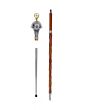 Chrome Head With Gold Thistle Flower Major Mace Stave & Stick