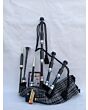 Grey Watch Tartan Black Finish Bagpipe Set
