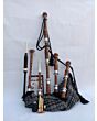 Grey Watch Tartan Natural Finish Bagpipe Set