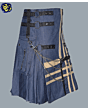 Hybrid Blue Utility Kilt With Chain