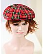 Red and green Stewart tartan hat for women