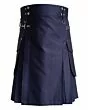 Navy Blue Cargo Utility Kilt