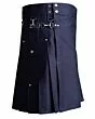 Navy Blue Cargo Utility Kilt