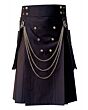 Black Detachable Fashion Kilt