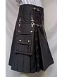 New Black Gothic Utility Kilt For Men