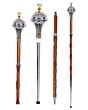 Chrome Head With Gold Irish Harp Major Mace Stave & Stick