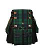 Premium Black Tartan Cross Utility Kilt
