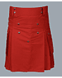 Red Utility kilt for men