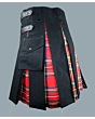 Black Hybrid Kilt Royal Stewart Tartan 