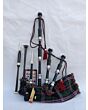 Scottish National Tartan With Black Finish Bagpipe Set