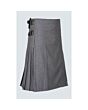 Solid Grey Tartan Kilt for men