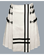 White Leather Kilt 