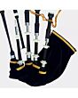 Scottish Highland Traditional Black Finish With White Mounts Bagpipe SetÂ