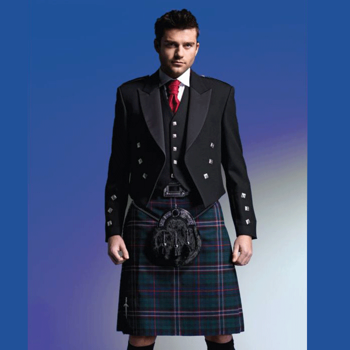 Scottish National Tartan Kilt Prince Charlie Outfit for at Kilt Home