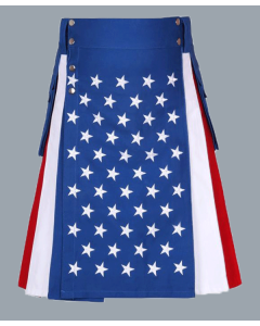 American Flag Handmade Stylish Men's Utility Kilt