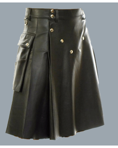 Beautiful black leather utility kilt