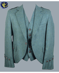New Mens green tweed Argyle Jacket and vest