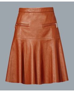 Brown Mini Leather Skirt For Women
