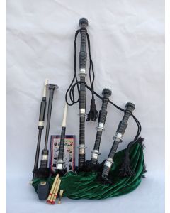Green Velvet Highland Bagpipe Set