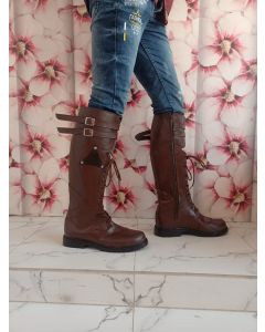 Leather pride long kilt boots