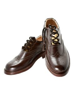 Leather Ghillie Brogue Brown Scottish Shoes