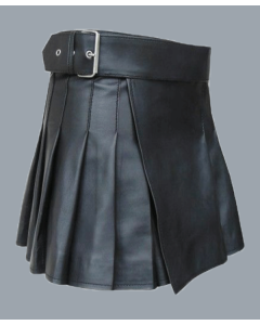 Black Women Leather utility Kilt