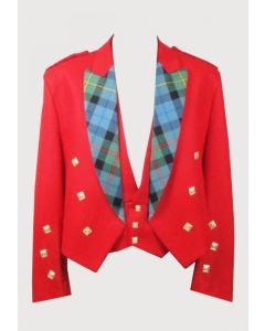prince charlie Red scottish jacket with vest coat