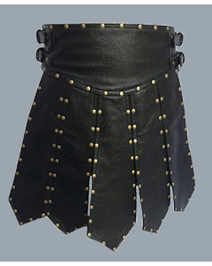 Heavy Duty Gladiator Real Leather Kilt For Men