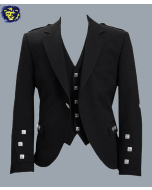 New Black Argyle Jacket And Vest