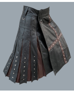 New Fashion Black And Brown Leather Kilt